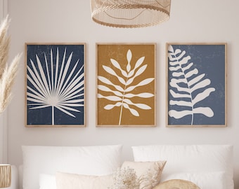 Botanical Line Art Prints, Set of 3, Minimal Flower Art (Digital Download)