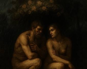 Adam and Eve in the Garden of Eden - Renaissance Portrait Gallery Digital Print