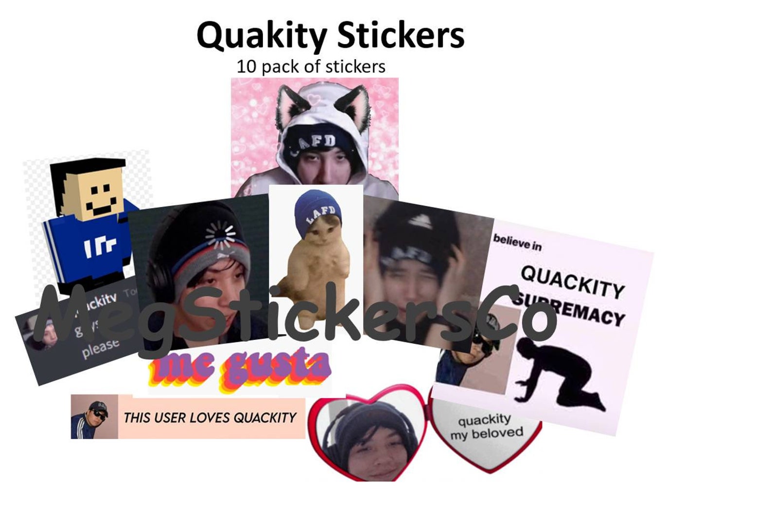 10 Quackity Stickers Etsy