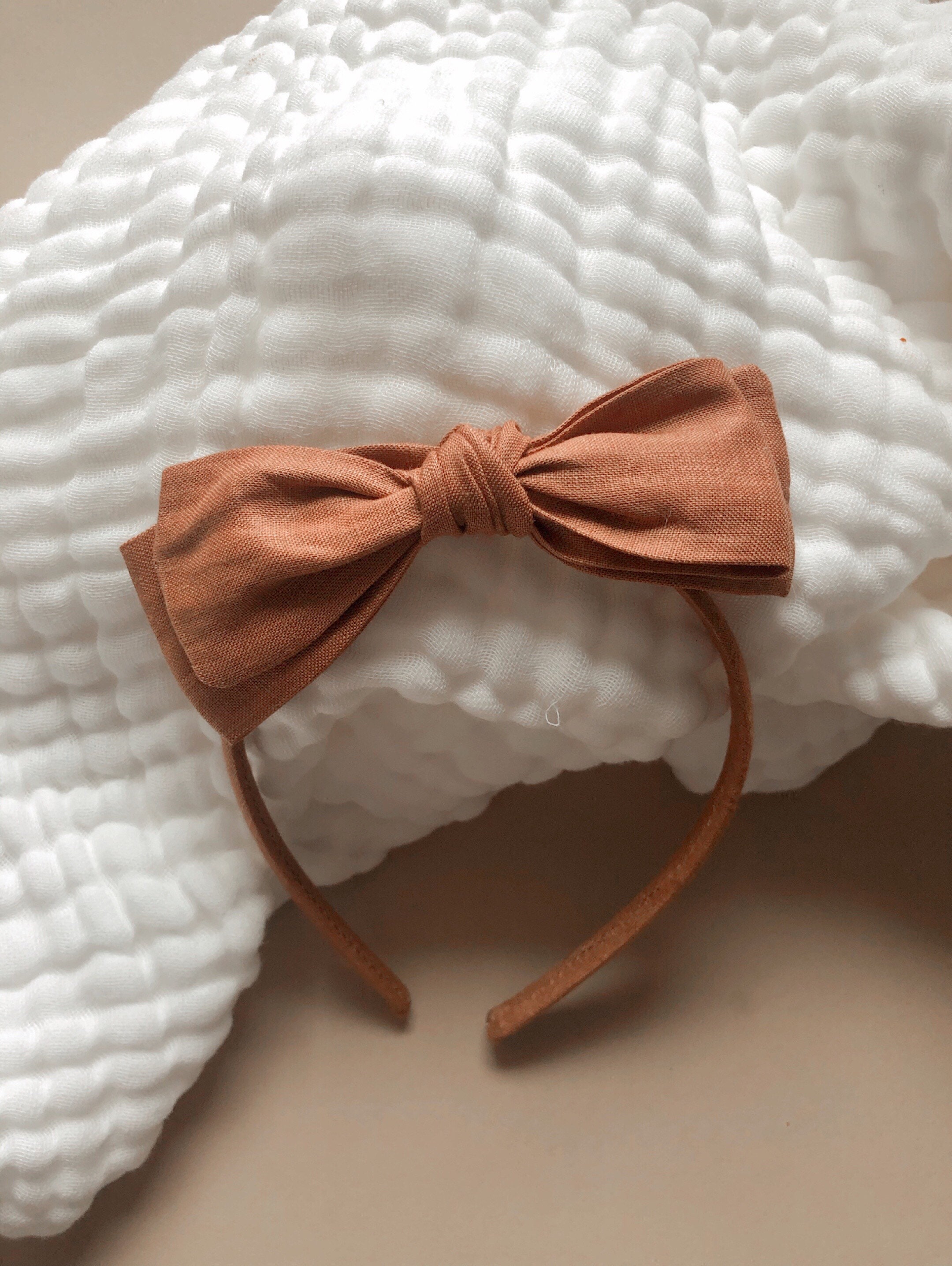 Hard Linen Headband Hairbands Linen Bows Baby Headbands Etsy UK
