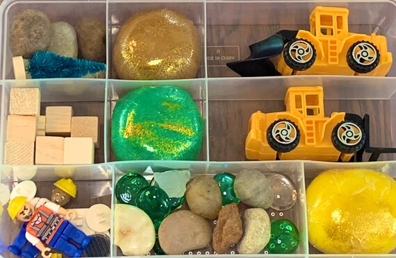 Construction Play Dough Sensory Kit pretend play, imagination, trucks,  play, imagination,