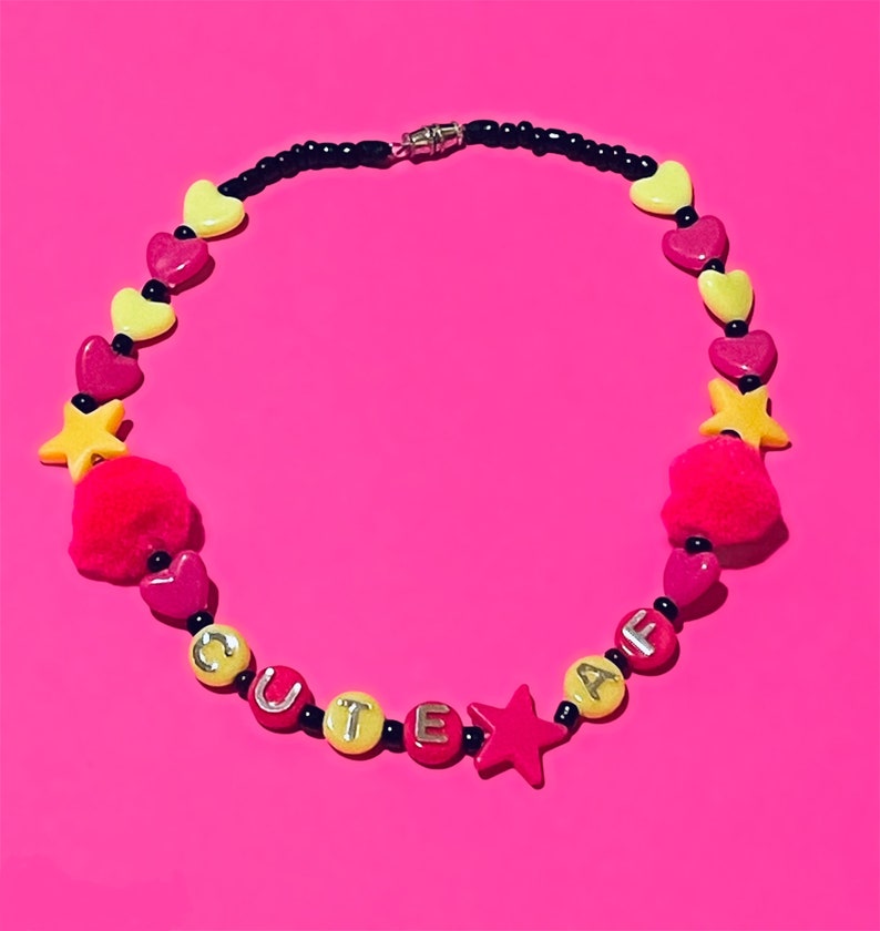 Cute AF 14\u201d Beaded Choker Necklace