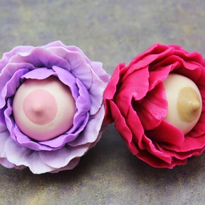 Boob flower silicone mold. Funny breast silicone mold