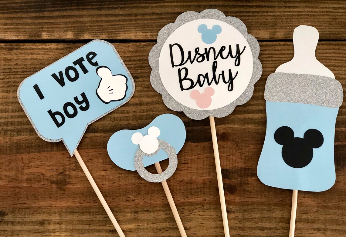 Disney gender reveal centerpieces Disney gender reveal props Etsy