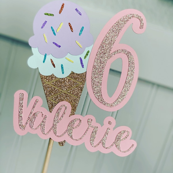 Ice cream cake topper, Sweet treat cake topper, Ice cream party topper, Ice cream cone cake topper, cake toppers, ice cream decor