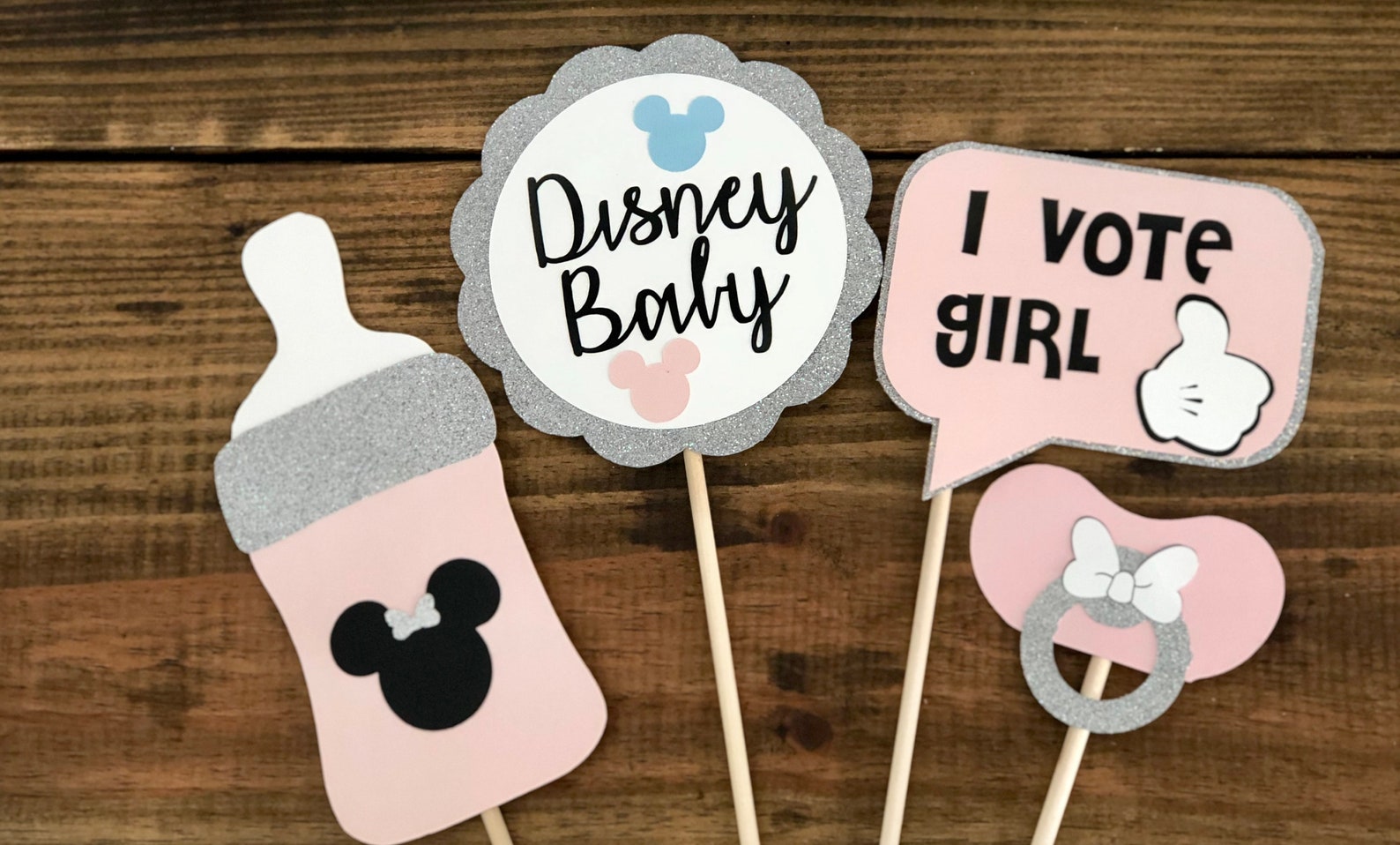 Disney gender reveal centerpieces Disney gender reveal props Etsy