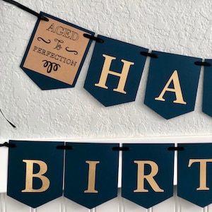 Aged to Perfection Birthday Banner, Aged to Perfection Party, Adult ...