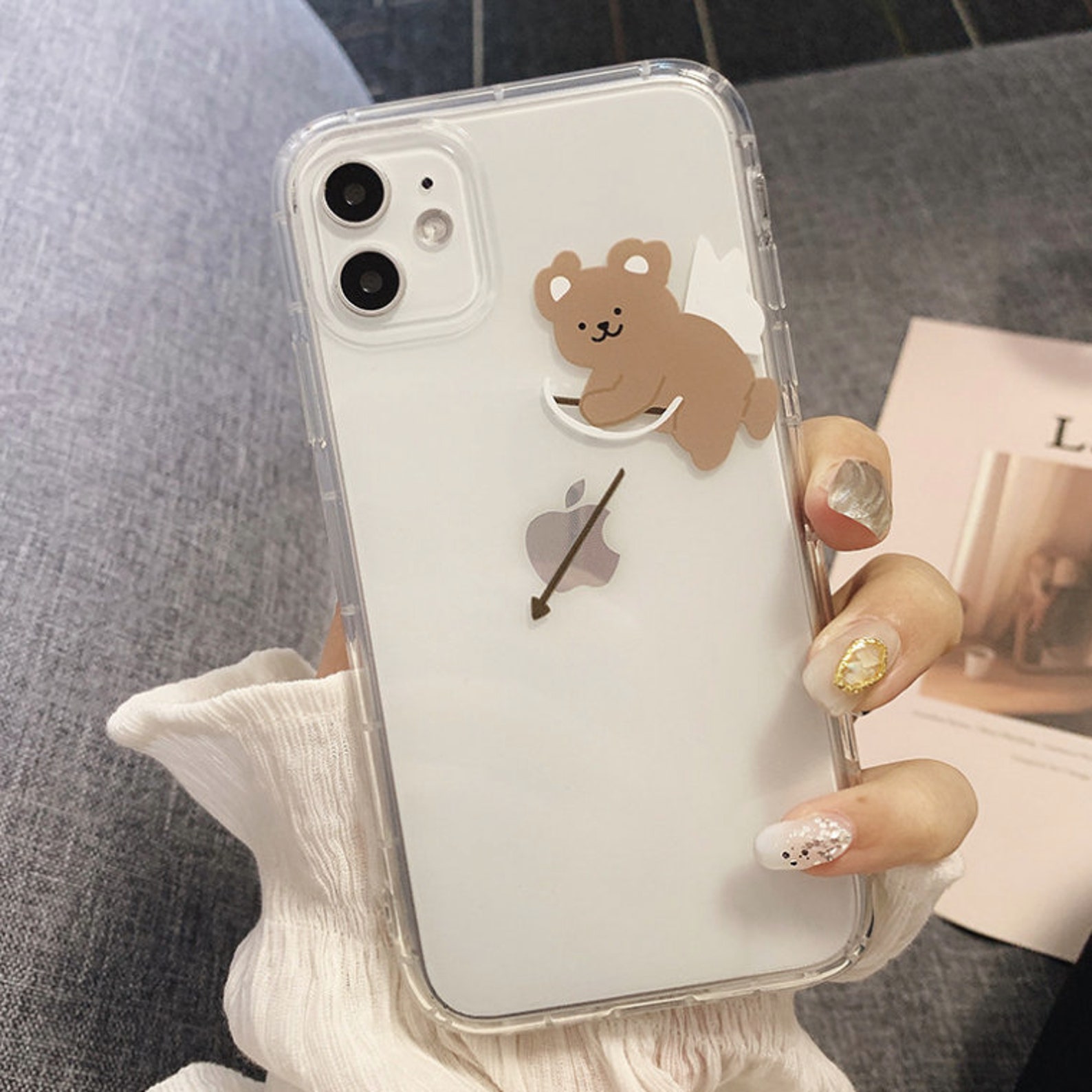 Phone case cute brown bear iPhone 11 Pro Etsy
