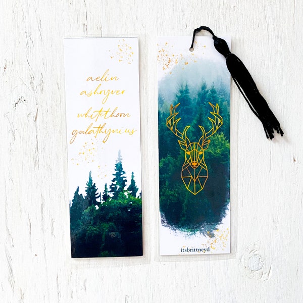 Aelin Ashryver Whitethorn Galathynius - Double sided laminated bookmarks with or without a tassel.