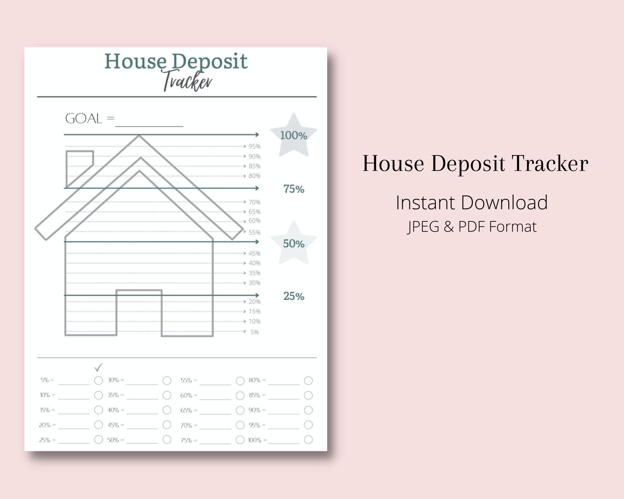 House Deposit Tracker Printable Download Money Saving | Etsy