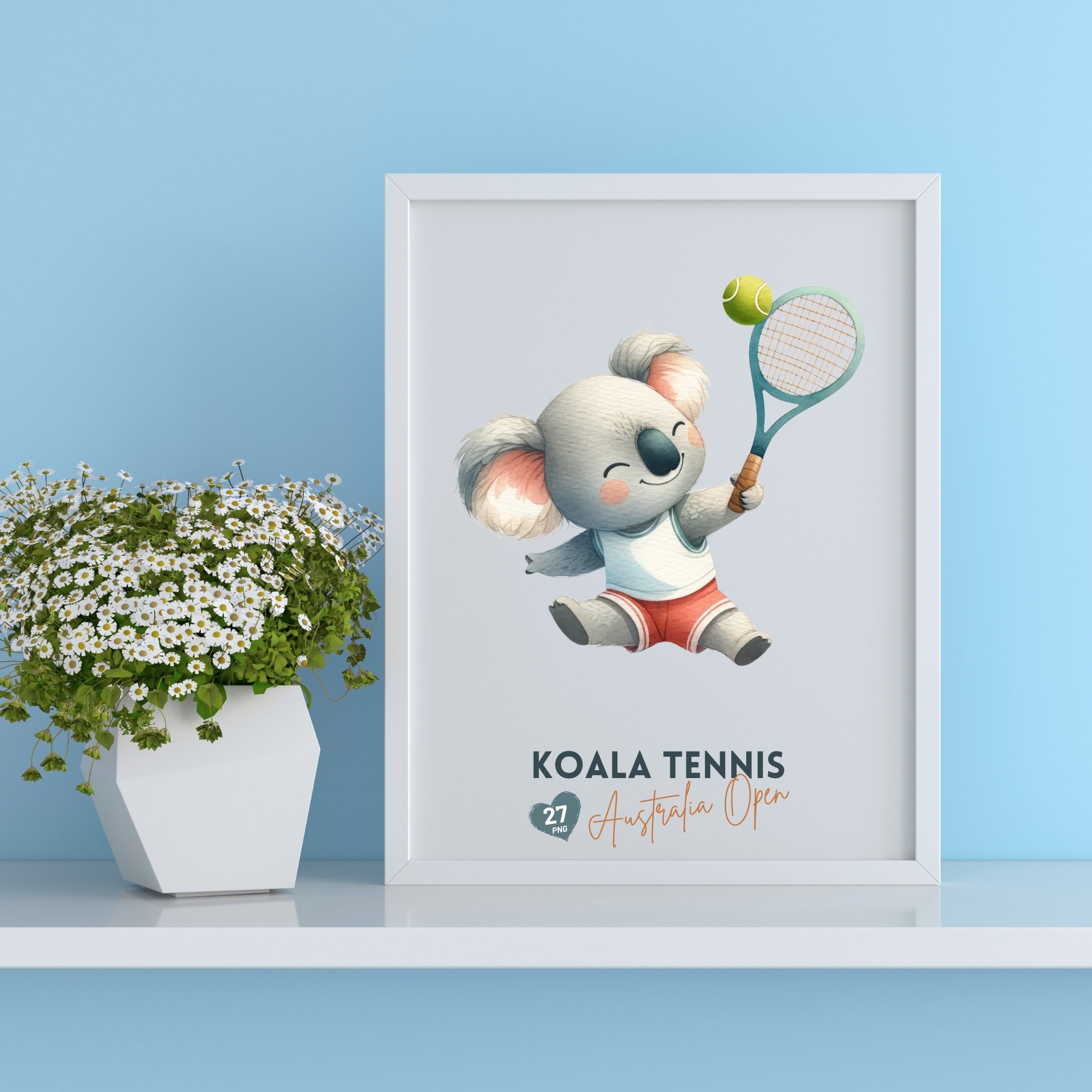 Koala Tennis Clipart Collection Cute Australian Open Themed PNG, Koala