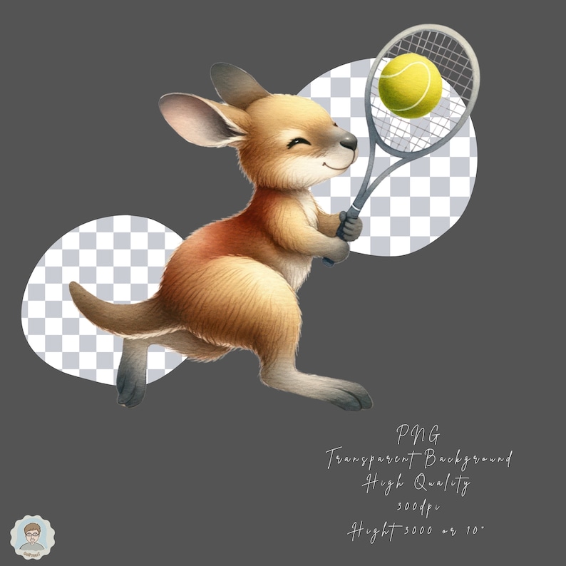 Kangaroo Tennis Clipart Collection Cute Australian Openthemed PNG