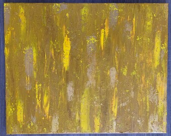 Tableau original abstrait jaune 40x50cm Art Déco Abstract