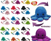 Double-Sided Flip Reversible Octopus Plush Toy Squid Stuffed Doll Toys