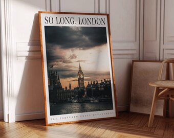 So Long, London Digital Print, So Long London Print Gift, Tortured Poets Poster, Girly Wall Art, Preppy Dorm Decor, Taylor Print, Download