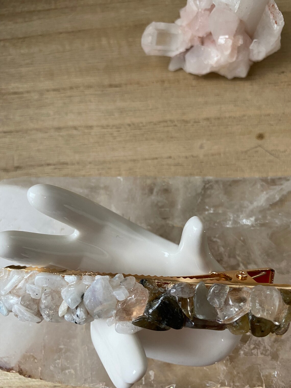 Rainbow moonstone clear quartz and labradorite large crystal Etsy