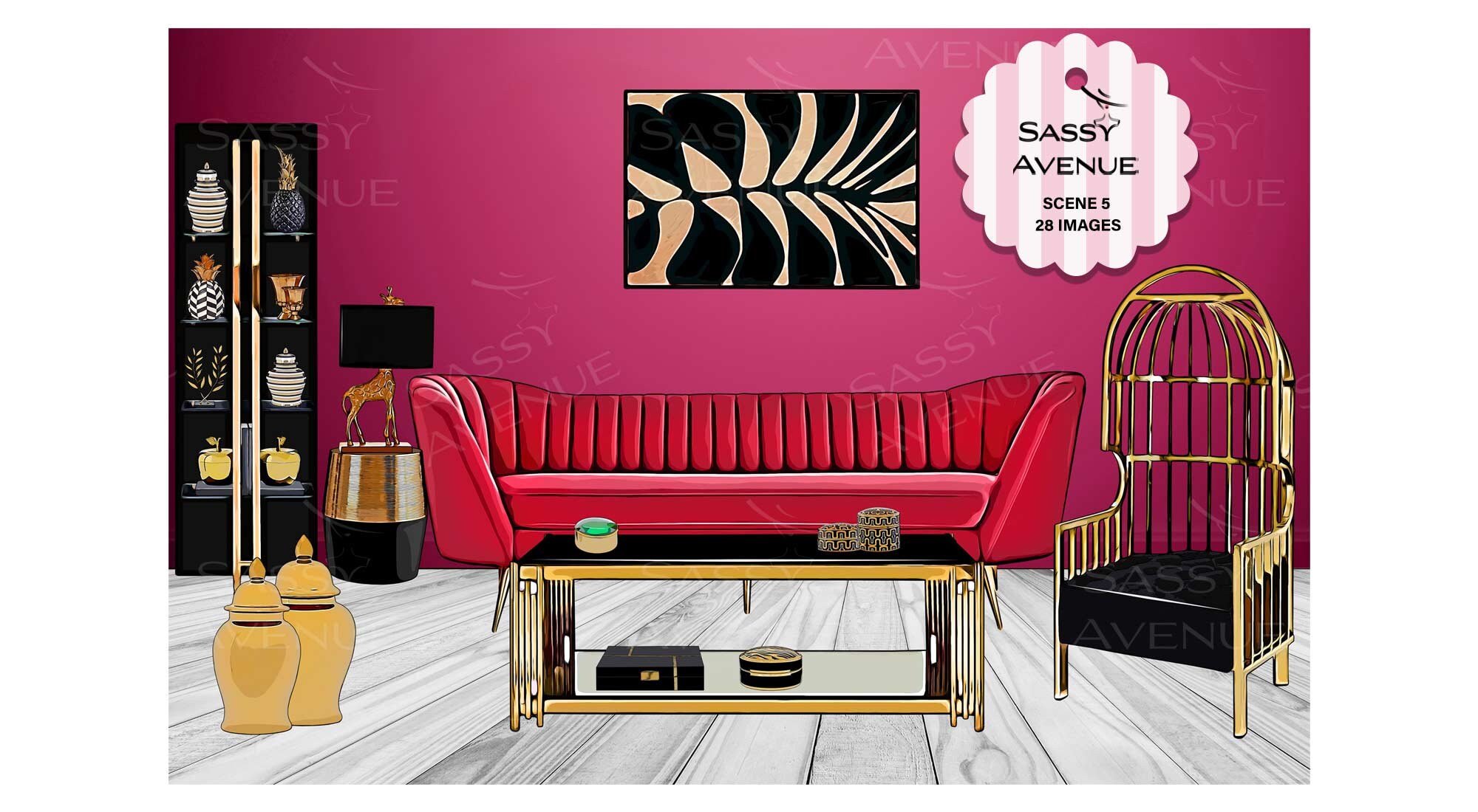 Escena de la sala de estar Fondo de la sala de estar | Etsy