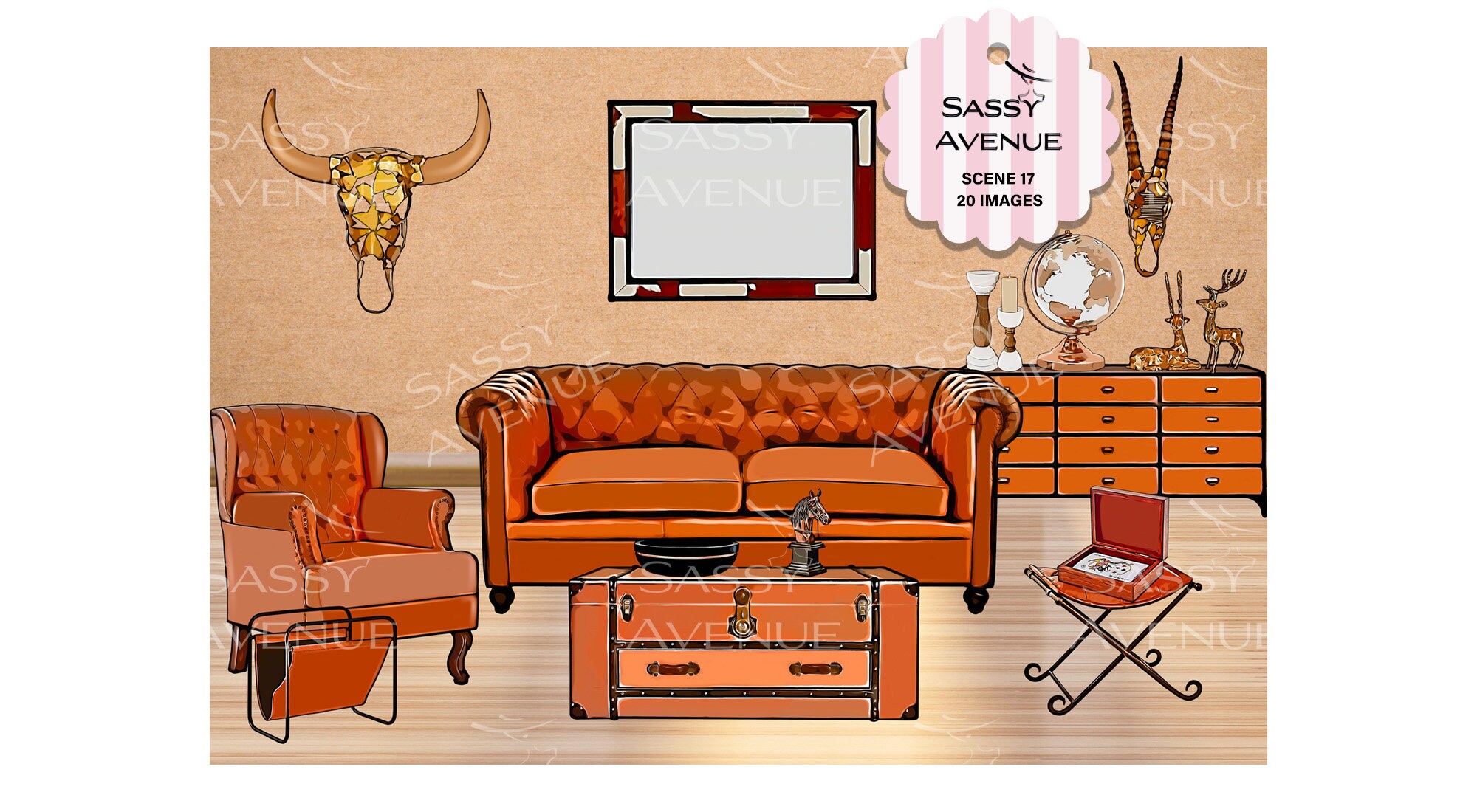 Escena de la sala de estar Fondo de la sala de estar | Etsy