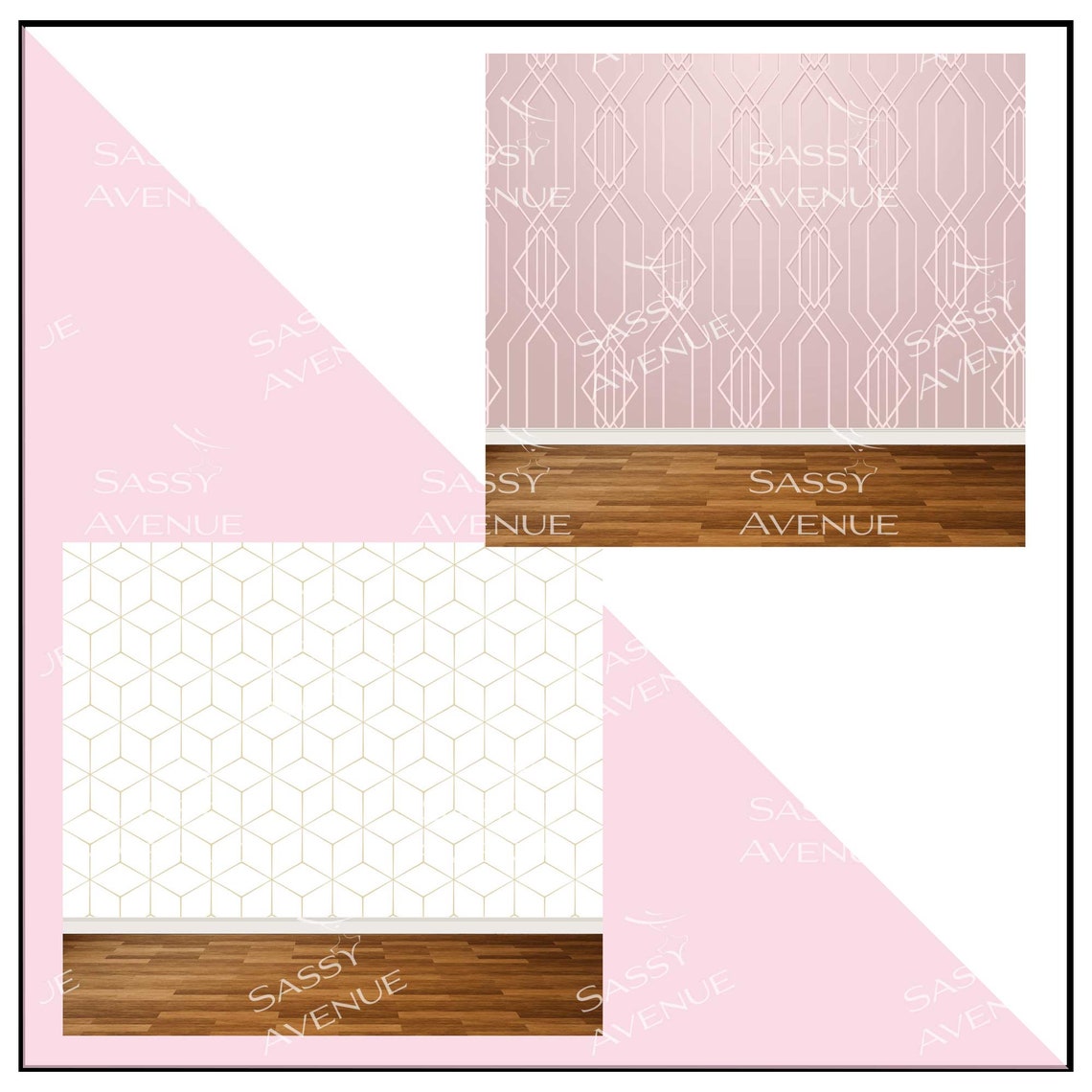 Home Office Scene, Home Office Background, Home Decor Stickers, Digital