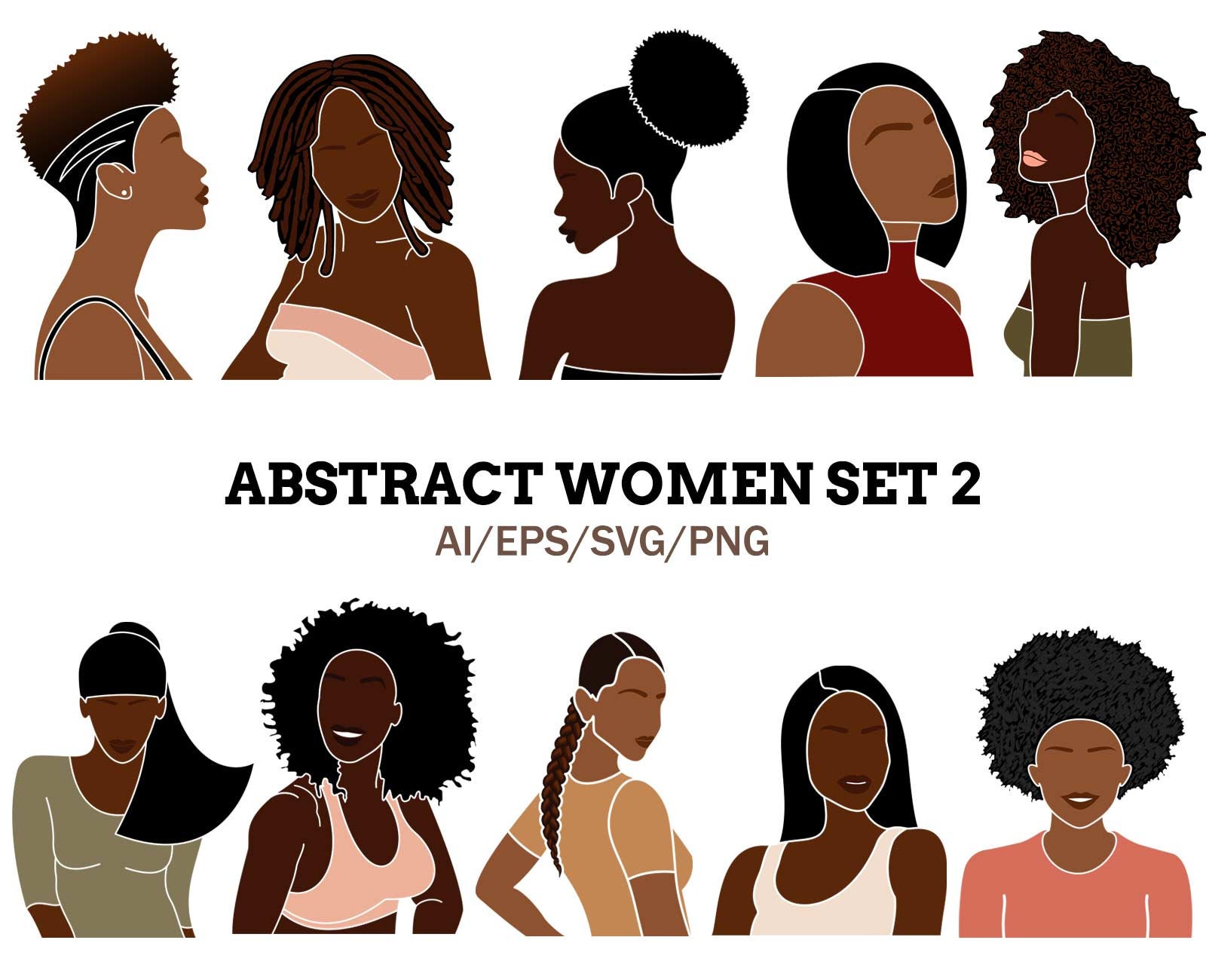 Black Woman Clipart African Woman SVG Abstract Female PNG - Etsy Ireland