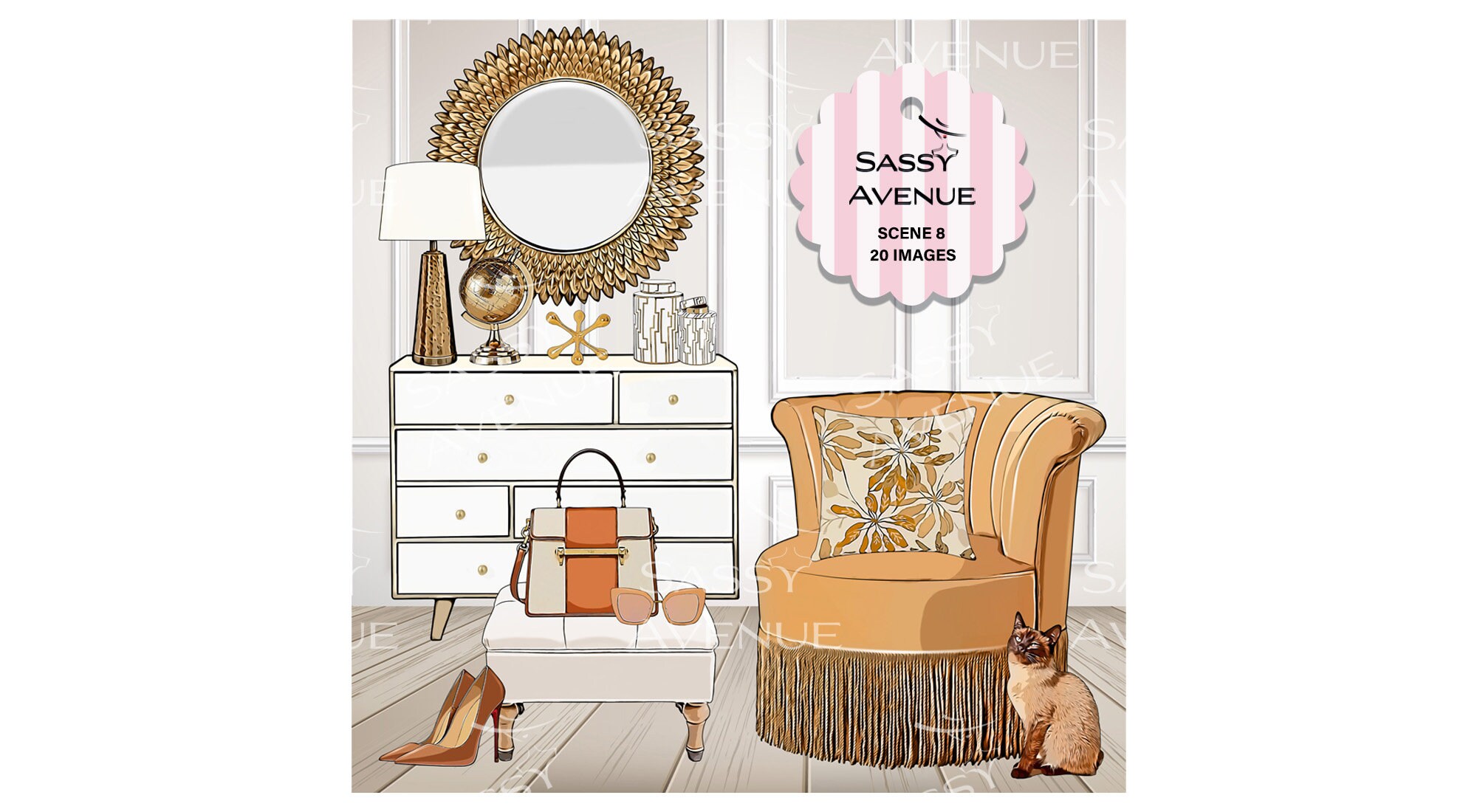 Escena de la sala de estar Fondo de la sala de estar | Etsy