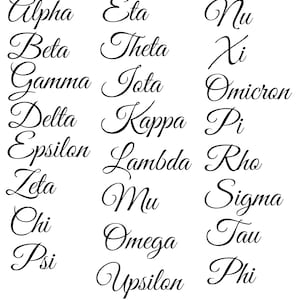Greek Alphabet- Cursive