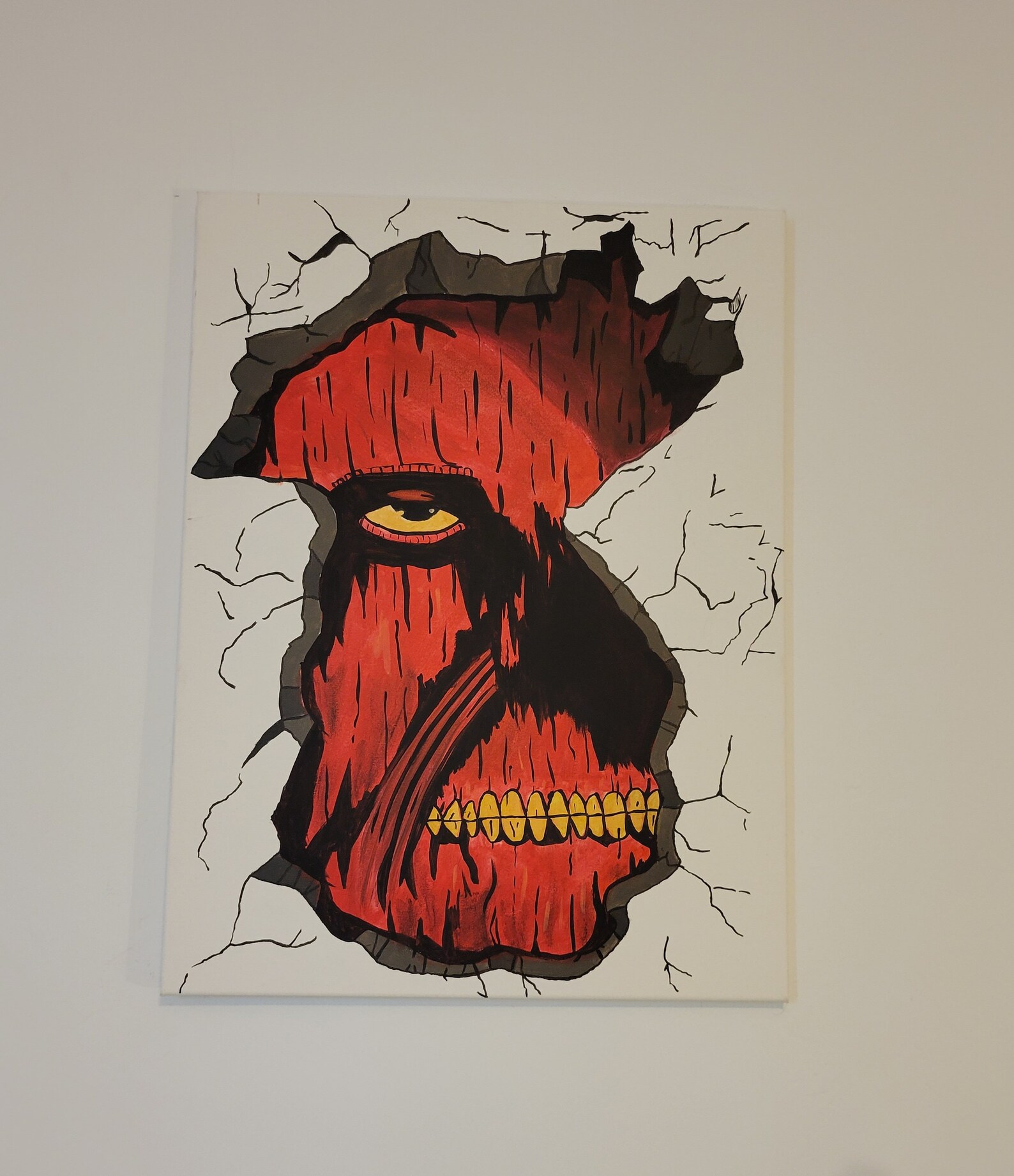 Wall Titan on Canvas Attack on Titan Etsy