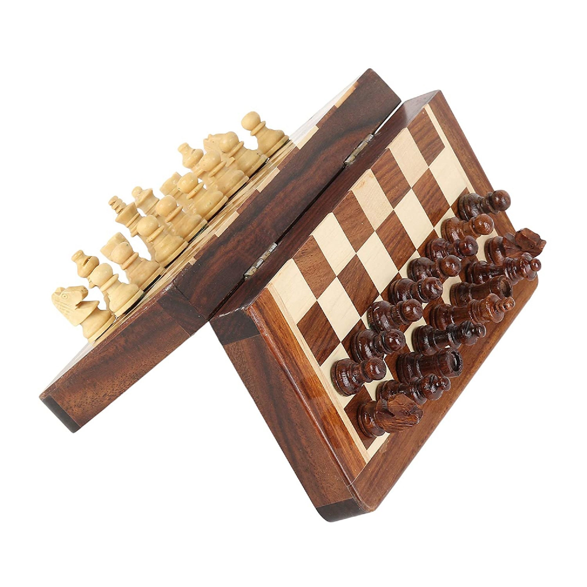 Diy Folding Chess Board 7X7 Inche Wooden Folding Chess Board with Magnetic | Etsy