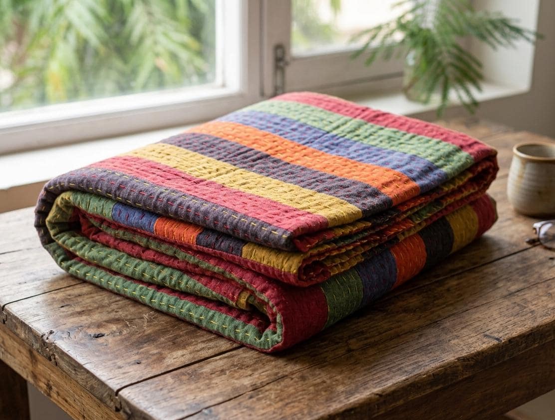 Vintage Striped Blanket Cotton - Etsy