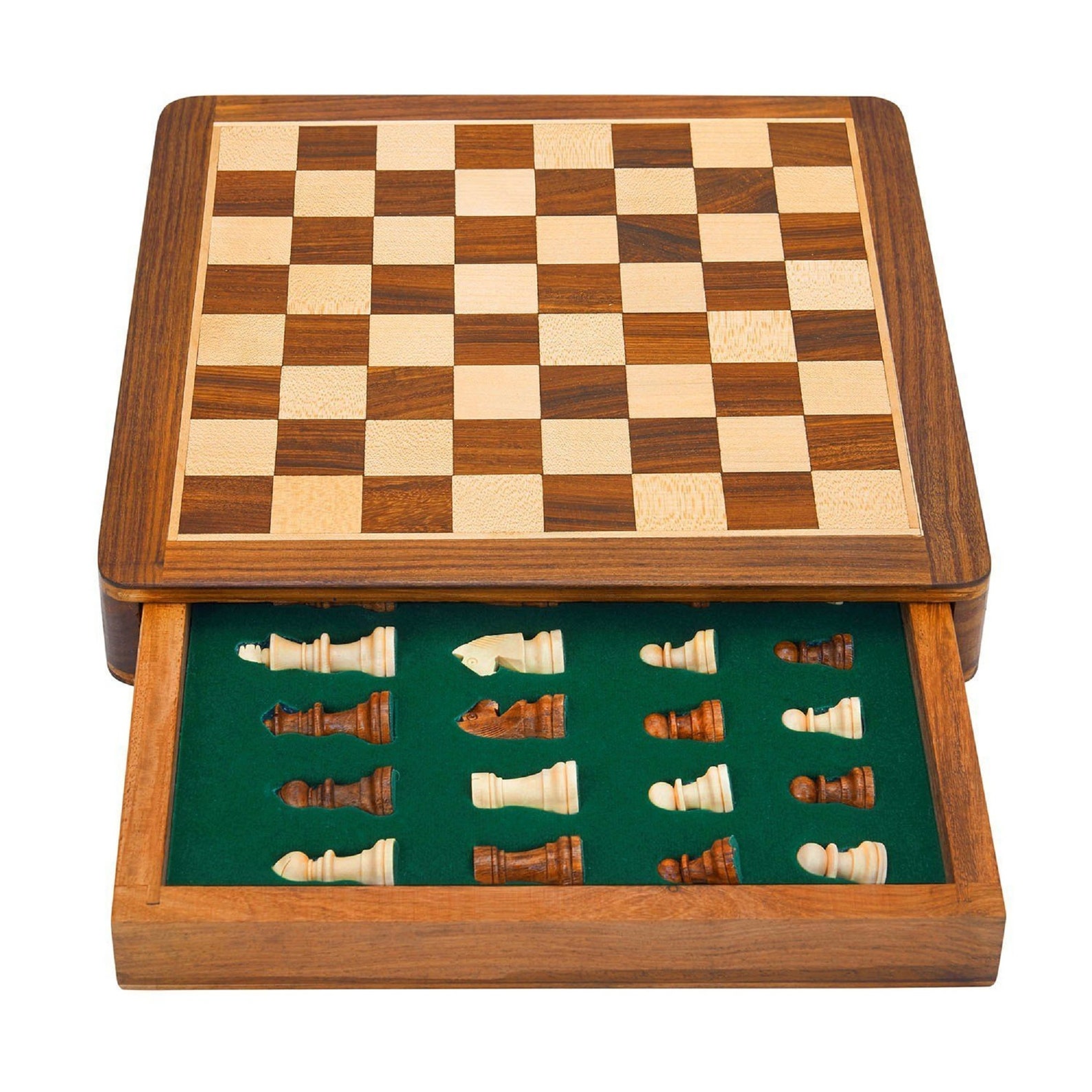 10X10 Inche Wooden Drawer Chess Board with | Etsy
