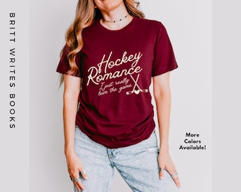 Hockey Romance Bookish Tshirt | Gift for Romance Readers | Sports Romance | Writer Romance Author | Bookish Gift for Bookworm | (Gildan)