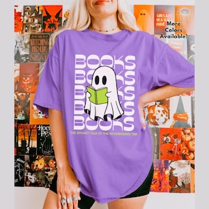 Spooky Season Book Lover Tshirt | Halloween Shirt | Ghost Shirt for Bookworm | Gift for Readers and Writers | Bookish gift | Comfort Colors