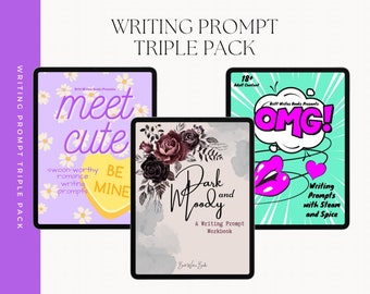 Writing Prompt Triple Pack | Dark and Moody Writing Prompts + Meet Cute Writing Prompts + OMG! Writing Prompts with Steam and Spice