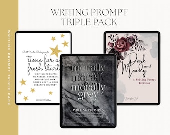 Writing Prompt Triple Pack | Dark and Moody Writing Prompts + Morally Grey Writing Prompts + Fresh Start | Writer Gift |