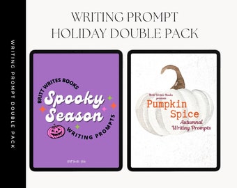 Pacote de prompt de escrita | Prompts de redação para a temporada assustadora + Prompts de redação outonais com tempero de abóbora | Presente de escritor | Dia das Bruxas | Nanowrimo