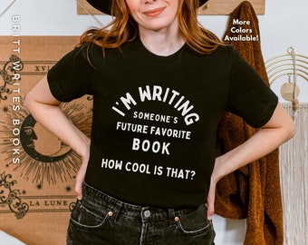 Lieblingsbuch-T-Shirt für Schriftsteller (weiße Schrift) | Schriftsteller Rundhals-T-Shirt | Geschenk für Autoren | Geschenk für Schriftsteller | Ein Buch schreiben