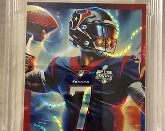 Cj stroud red & blue Swirl Custom Card