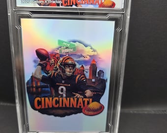 Joe Burrow downtown custom card hand made by the Artist