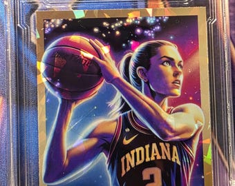 Caitlin Clark rompió el hielo Tarjeta personalizada hecha a mano por el artista