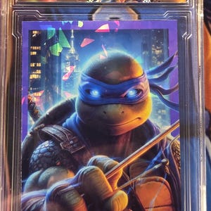 Donatello Ninja turtle cracked Ice Custom card hand made by the Artist