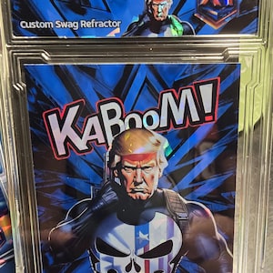 President Donald Trump KaBoom Blue Cracked Ice Custom Card