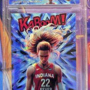 Caitlin Clark blau Kaboom geknackt Eis Custom Karte handgemacht vom Künstler