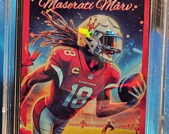 Marvin harrison jr. Cracked ice refractor Custom card! Arizona cardinals ohio st