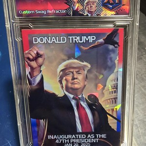 Tarjeta coleccionable de Donald Trump, tarjeta personalizada con hielo agrietado, homenaje a la inauguración, 47.º presidente
