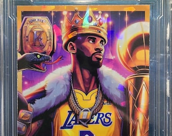Tarjeta personalizada de Kobe Bryant Cracked Ice hecha a mano por el artista