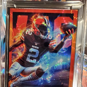 Amari Cooper Laser Swirl Kundenspezifische Karte! Cleveland Braun