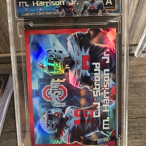 CJ Stroud et Marvin Harrison Jr. Carte personnalisée faite à la main par l'artiste Carte hommage à l'État de l'Ohio