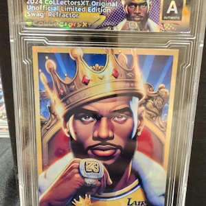 Lebron James Cracked Ice kundenspezifische Karte in einer klaren Platte, handgemacht vom Künstler