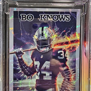Bo Jackson wit/grijze laser Swirl aangepaste kaart