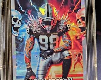 MAXX CROSBY Cracked ice Custom card hand made and slabbed in a crystal clear slab